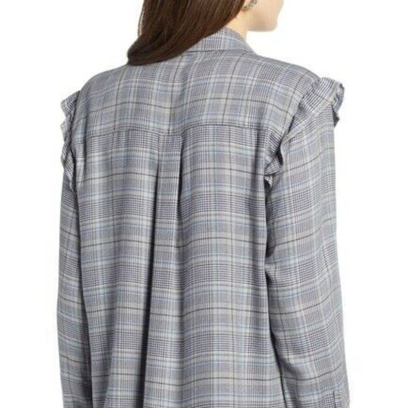 Treasure & Bond Ruffle Bell Sleeve Shirt Grey - Picture 6 of 6